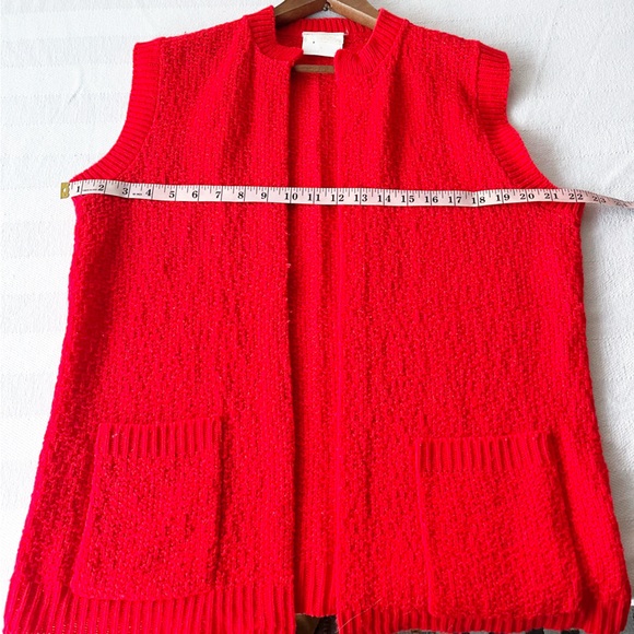 VINTAGE Rochelle Red Knit Sweater Vest - Picture 5 of 6